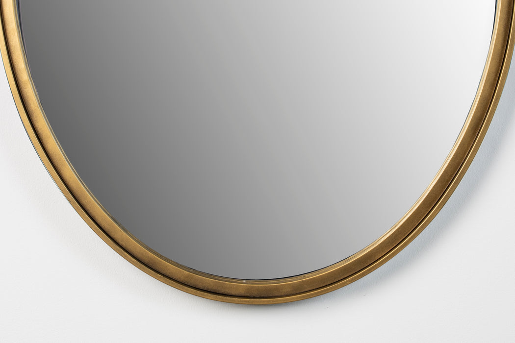 Spiegel Matz Oval L Antique Brass Metaal Bronze 60x160 cm-Spiegels-Creating Home