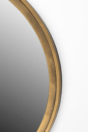 Spiegel Matz Rond Antique Brass Metaal Bronze Ø60x2.7 cm-Spiegels-Creating Home