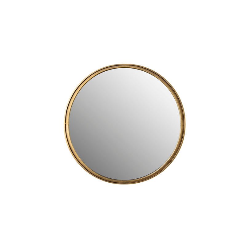 Spiegel Matz Rond Antique Brass Metaal Bronze Ø60x2.7 cm-Spiegels-Creating Home