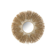 Spiegel Melissa Straw Naturel/Wit Groot 2.5x101x101 cm-Spiegels-J-Line