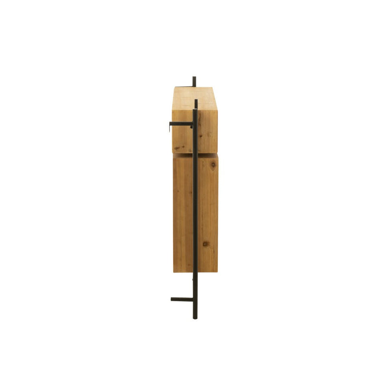 Spiegel Muur Kapstok Met Spiegel Tina Hout/Ijzer Zwart/Naturel 20-Spiegels-J-Line