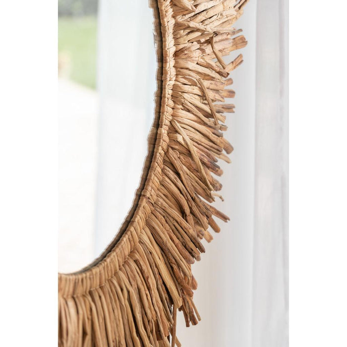 Spiegel Naturel Mdf Rond 104 cm 104x104x8 cm-Spiegels-J-Line