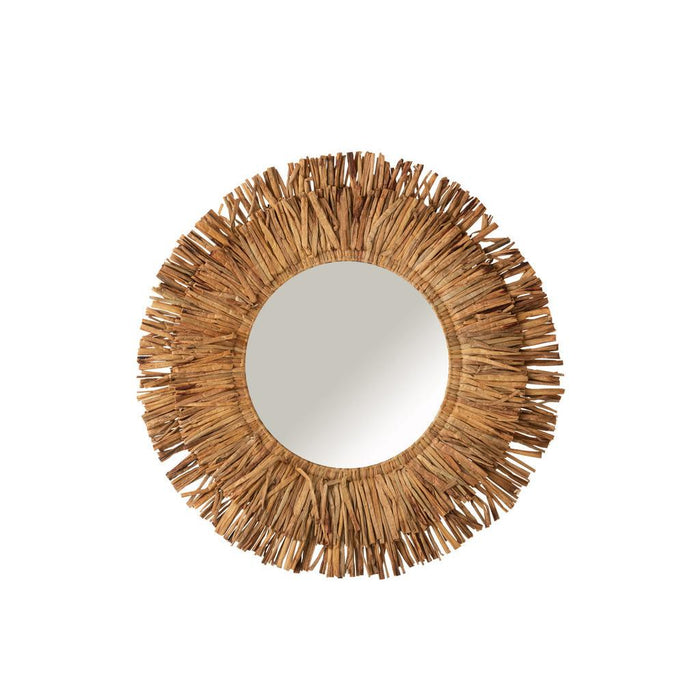 Spiegel Naturel Mdf Rond 104 cm 104x104x8 cm-Spiegels-J-Line