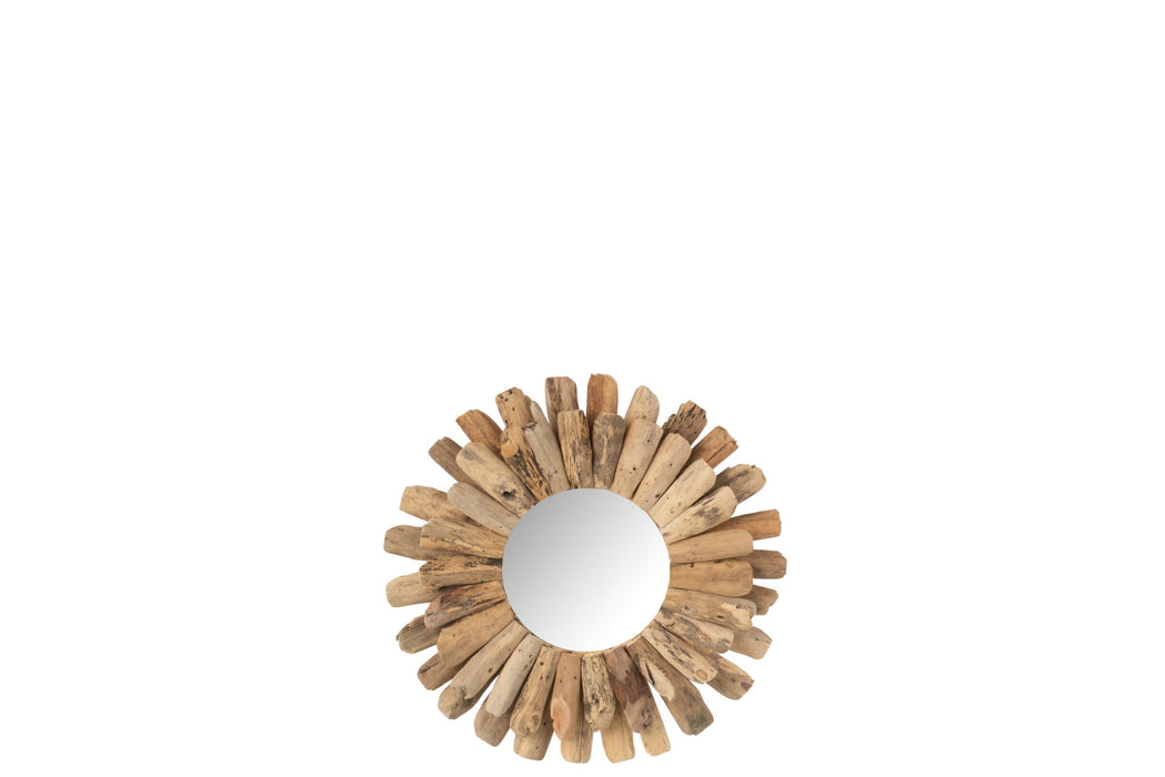 Spiegel Naturel Mdf Rond 42 cm 42x42x5 cm-Spiegels-J-Line