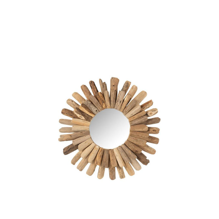 Spiegel Naturel Mdf Rond 52 cm 52x52x5 cm-Spiegels-J-Line