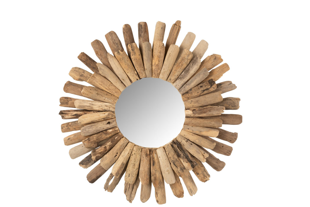 Spiegel Naturel Mdf Rond 70 cm 70x70x5 cm-Spiegels-J-Line