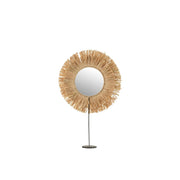 Spiegel Naturel Raffia Rond 9x41 cm-Spiegels-J-Line
