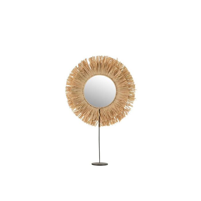 Spiegel Naturel Raffia Rond 9x41 cm-Spiegels-J-Line