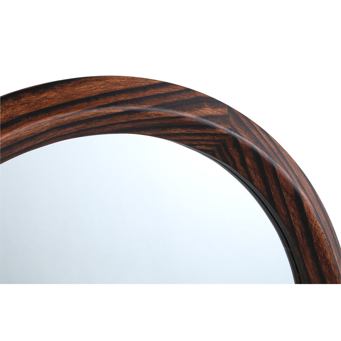 Mirrors Nibbi Brown Wooden Veneer Mirror Twist Round Frame
