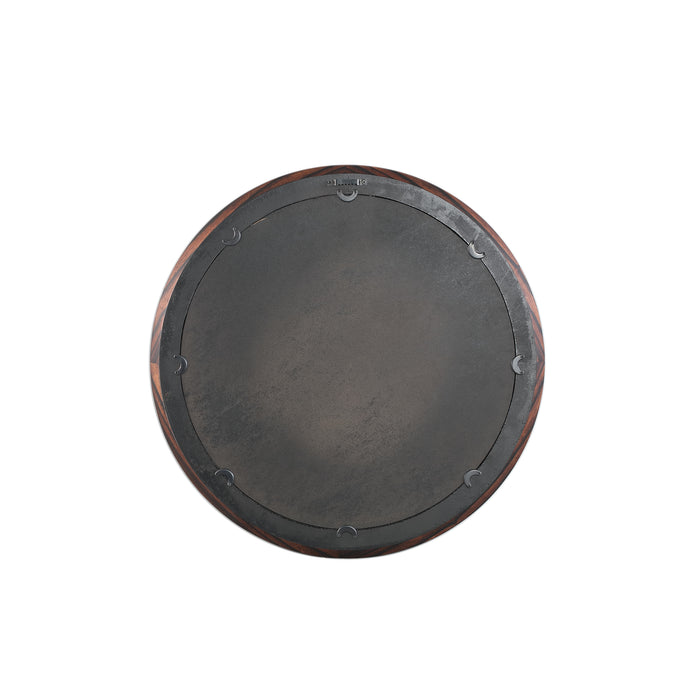 Mirrors Nibbi Brown Wooden Veneer Mirror Twist Round Frame