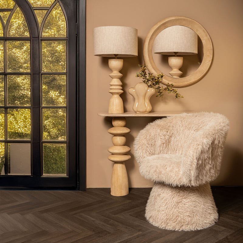 Spiegel Noam Mangohout Beige 70 cm-Spiegels-PTMD