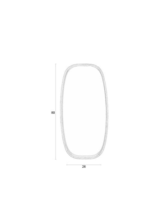Spiegel Nyko M Rubber hout Beige 80x40 cm-Spiegels-Creating Home