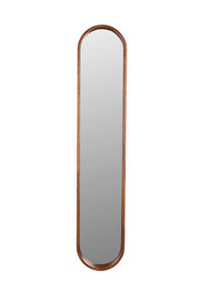 Spiegel Nyko Oval Rubber hout Beige 120x24 cm-Spiegels-Creating Home