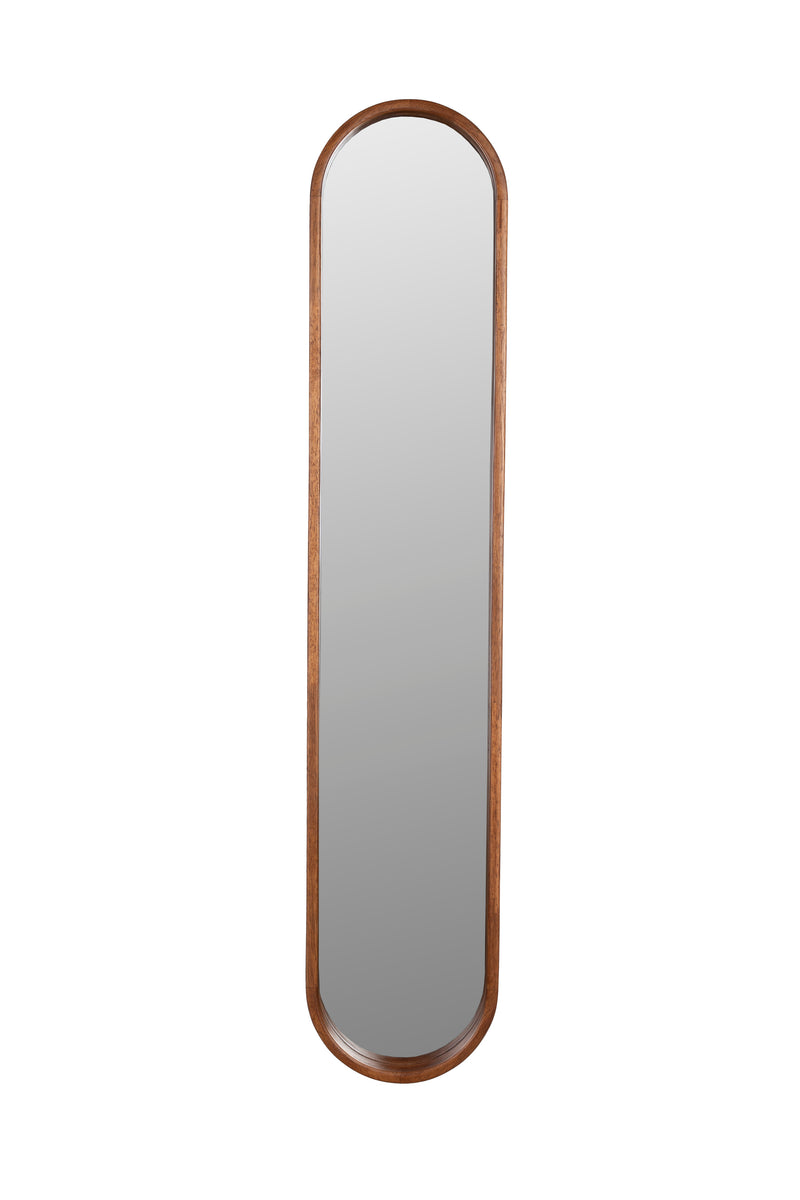 Spiegel Nyko Oval Rubber hout Beige 120x24 cm-Spiegels-Creating Home