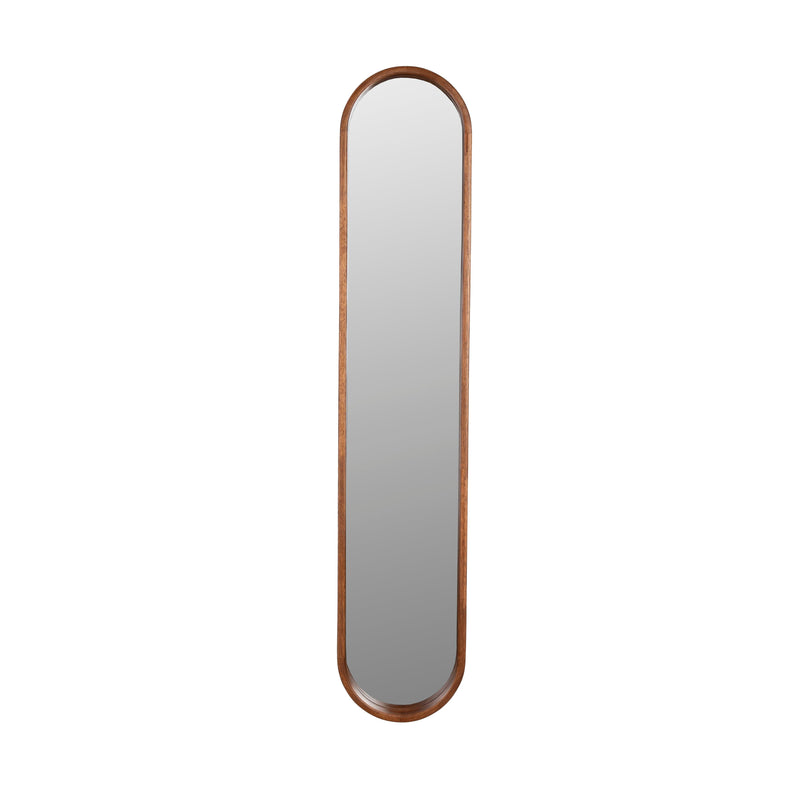Spiegel Nyko Oval Rubber hout Beige 120x24 cm-Spiegels-Creating Home