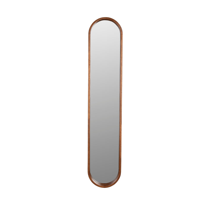 Spiegel Nyko Oval Rubber hout Beige 120x24 cm-Spiegels-Creating Home