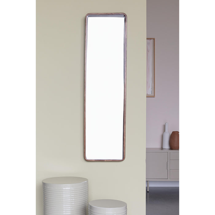 Spiegel Nyko Rectangle L Rubber hout Beige 120x34 cm-Spiegels-Creating Home