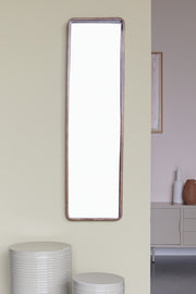 Spiegel Nyko Rectangle L Rubber hout Beige 120x34 cm-Spiegels-Creating Home