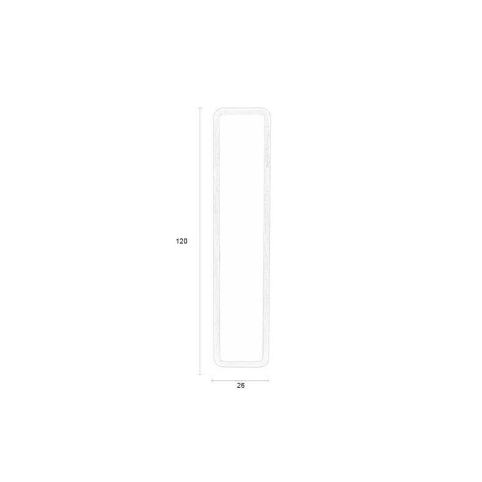 Spiegel Nyko Rectangle M Rubberhout Beige 120x26 cm-Spiegels-Creating Home