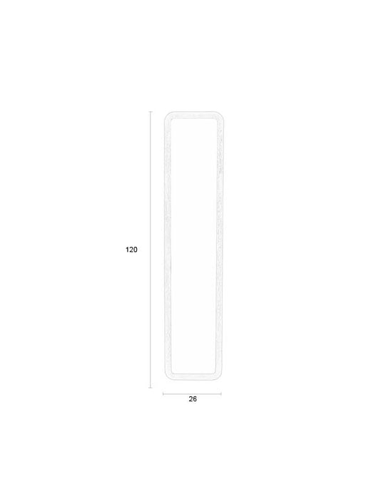 Spiegel Nyko Rectangle M Rubberhout Beige 120x26 cm-Spiegels-Creating Home