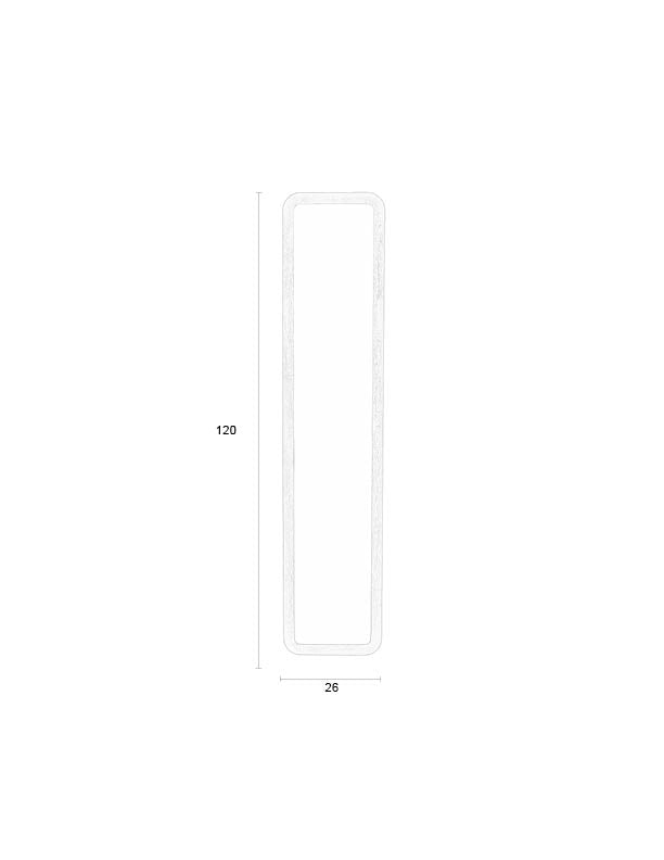 Spiegel Nyko Rectangle M Rubberhout Beige 120x26 cm-Spiegels-Creating Home