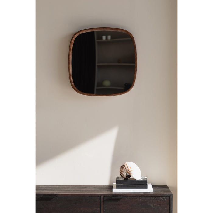 Spiegel Nyko Square Rubber hout Beige 50x50 cm-Spiegels-Creating Home