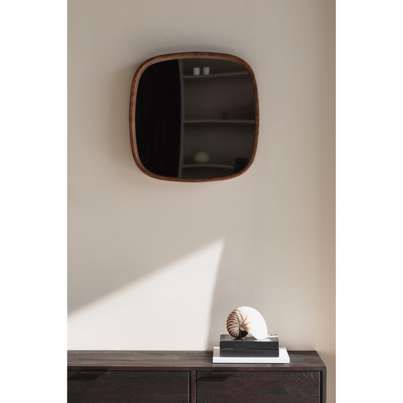 Spiegel Nyko Square Rubber hout Beige 50x50 cm-Spiegels-Creating Home