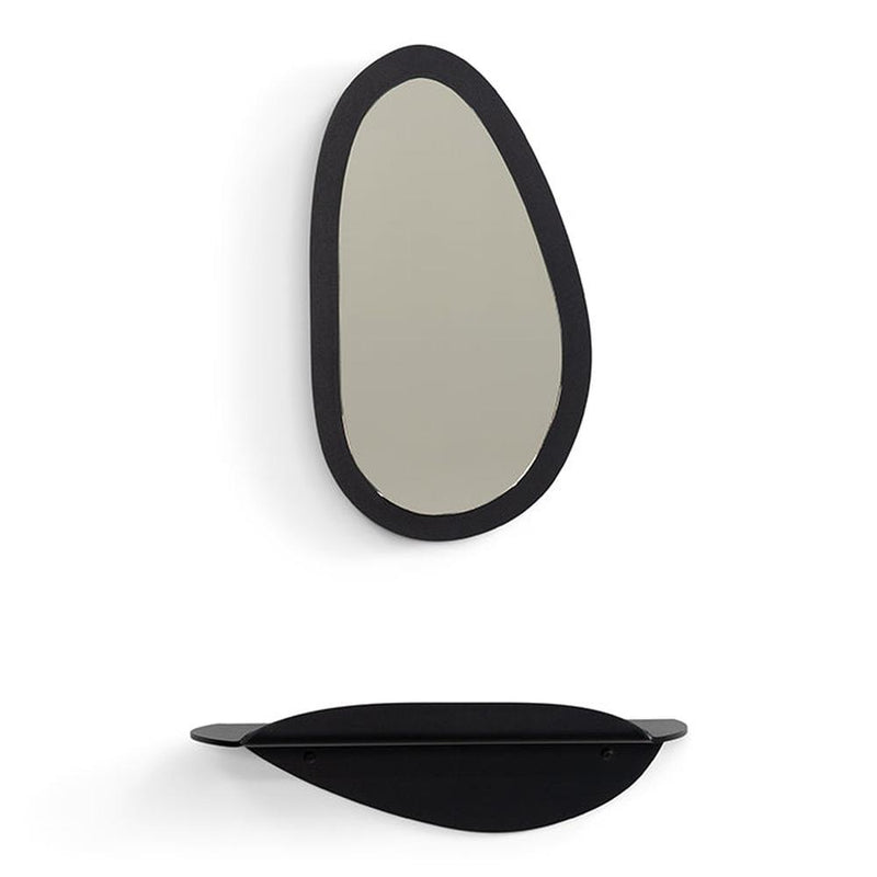 Spiegel Pipa bottom Zwart Spinder Design 34x10x10 cm-Wandplanken-Spinder