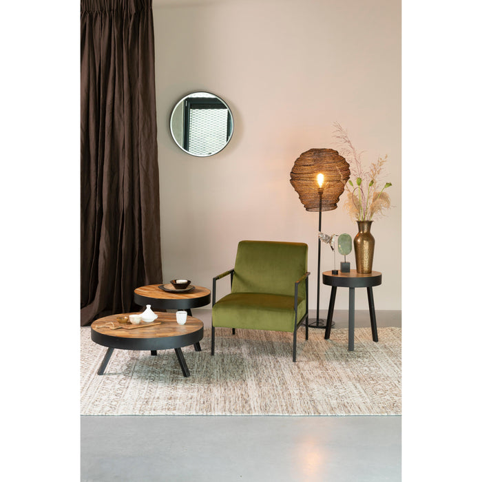 Spiegel Raj Medium Metaal Zwart Ø60x7.5 cm-Spiegels-Creating Home