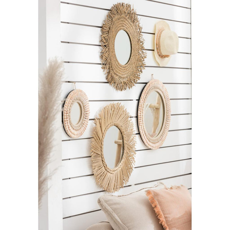Spiegel Roze Mirror L 52 cm 52x52x3 cm-Spiegels-J-Line