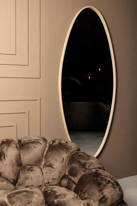 Mirrors Serine Sand Steel Oval Mirror Large