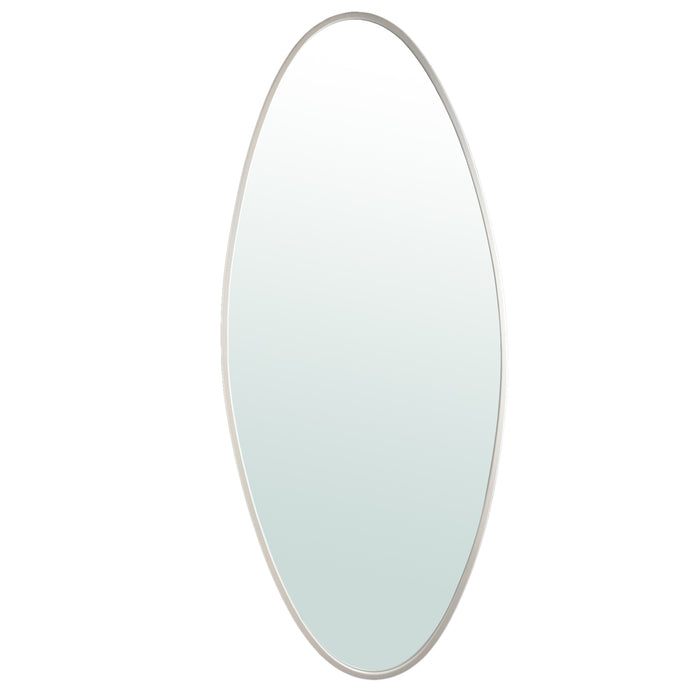 Mirrors Serine White Steel Oval Mirror Large