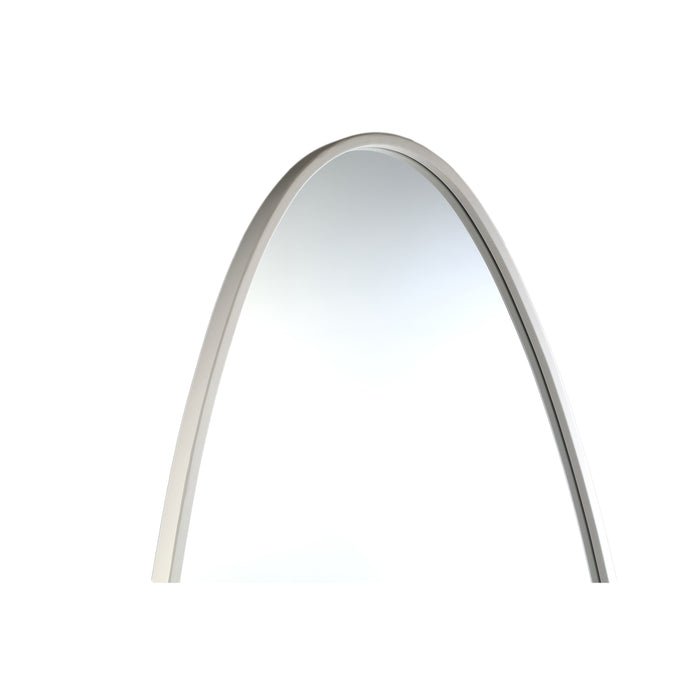 Mirrors Serine White Steel Oval Mirror Large