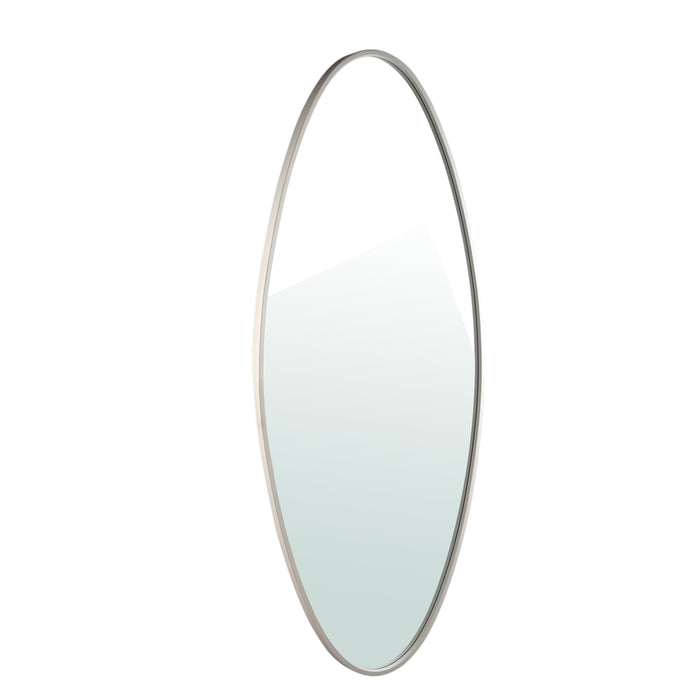 Mirrors Serine White Steel Oval Mirror Large