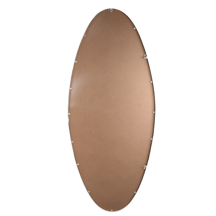 Mirrors Serine White Steel Oval Mirror Large