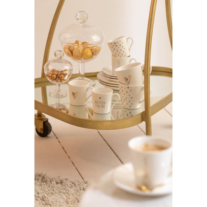 Spiegel Trolley Goud Glas 51x62 cm-Spiegels-J-Line