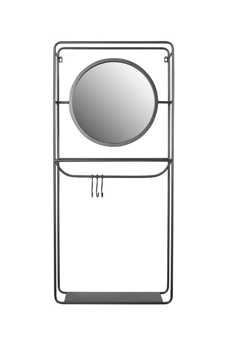 Spiegel Wall Rack Mirror Duco Metaal Zwart 50x16 cm-Spiegels-Creating Home