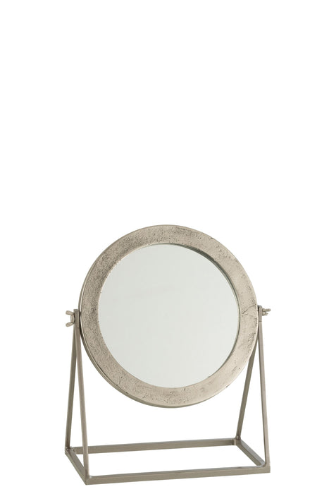 Spiegel Zilver Aluminium Rond 30 cm 30x35x15 cm-Spiegels-J-Line