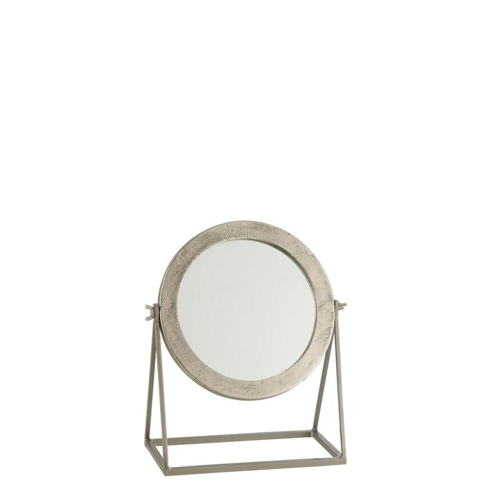 Spiegel Zilver Aluminium Rond 30 cm 30x35x15 cm-Spiegels-J-Line