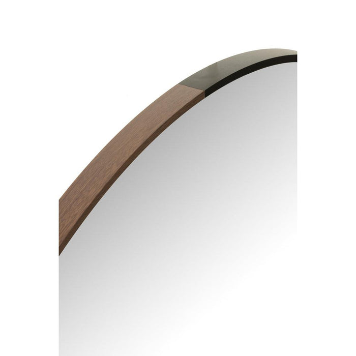 Spiegel Zwart Eiken hout Rond 90 cm 90x90x2.75 cm-Spiegels-J-Line