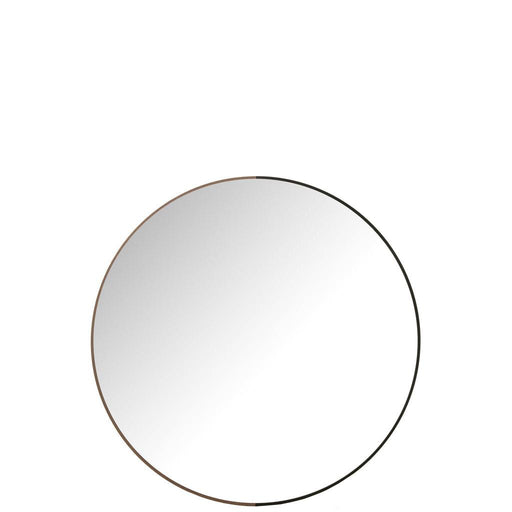Spiegel Zwart Eiken hout Rond 90 cm-Spiegels-J-Line