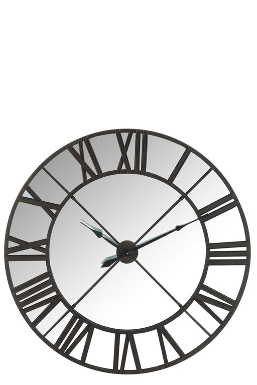 Spiegel Zwart Ijzer 123 cm 123x123x8.5 cm-Klokken-J-Line