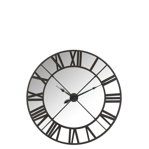 Spiegel Zwart Ijzer 123 cm 123x123x8.5 cm-Klokken-J-Line