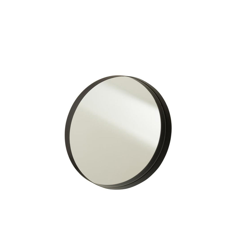 Spiegel Zwart Ijzer Rond 40 cm 40x40x5 cm-Spiegels-J-Line