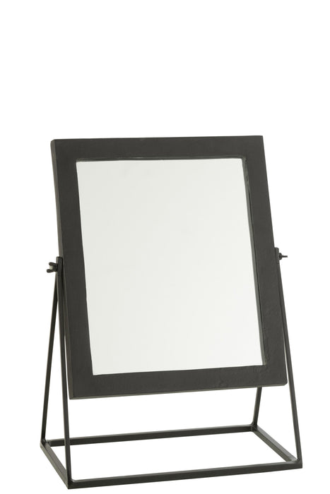 Spiegel Zwart Ijzer Vierkant 20x34 cm-Spiegels-J-Line