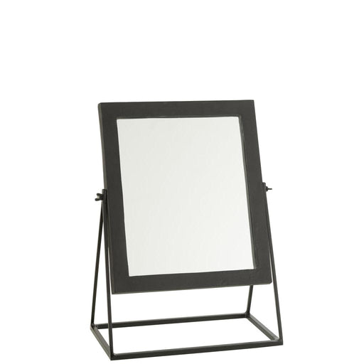 Spiegel Zwart Ijzer Vierkant 20x34 cm-Spiegels-J-Line