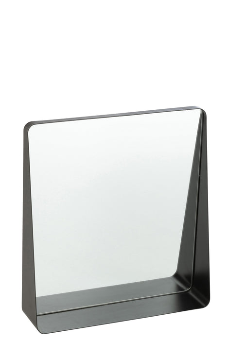 Spiegel Zwart Ijzer Vierkant 9x38 cm-Spiegels-J-Line