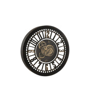 Spiegel Zwart Mdf Rond 60 cm 60.5x60.5x8.5 cm-Klokken-J-Line