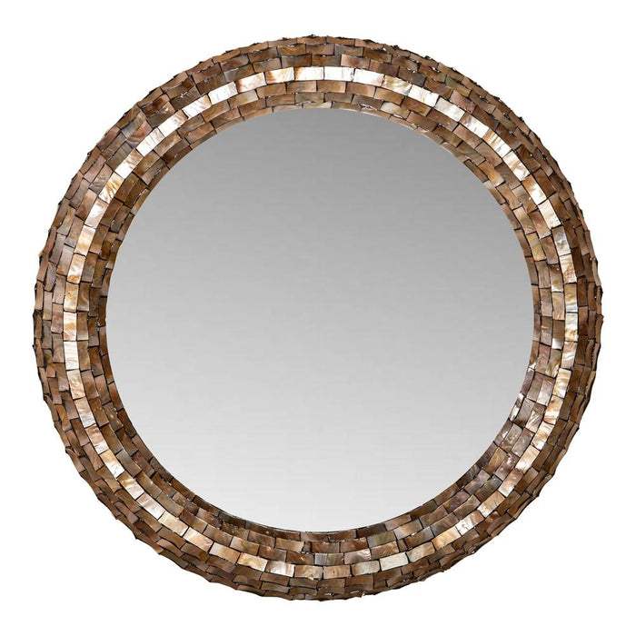 Spiegels Chelsae Bronze Poly Rond Shell Spiegel L-Spiegels-PTMD