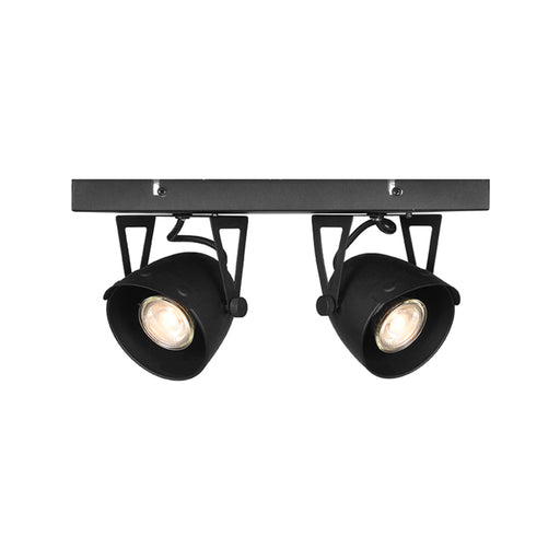Spot Cap Zwart Metaal 2-Lichts 32x10x14 cm-Spots-LABEL51